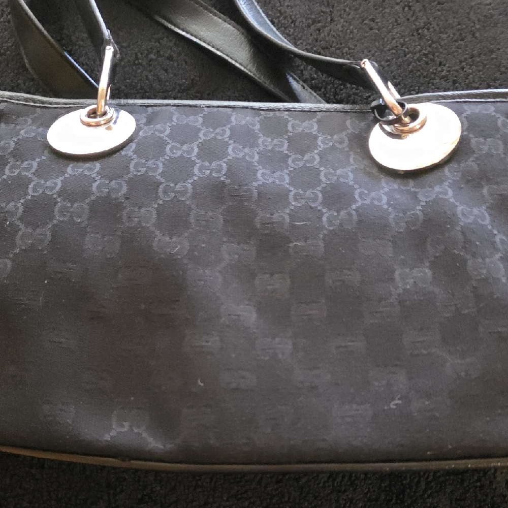 Gucci Style Black Monogram Shoulder Bag